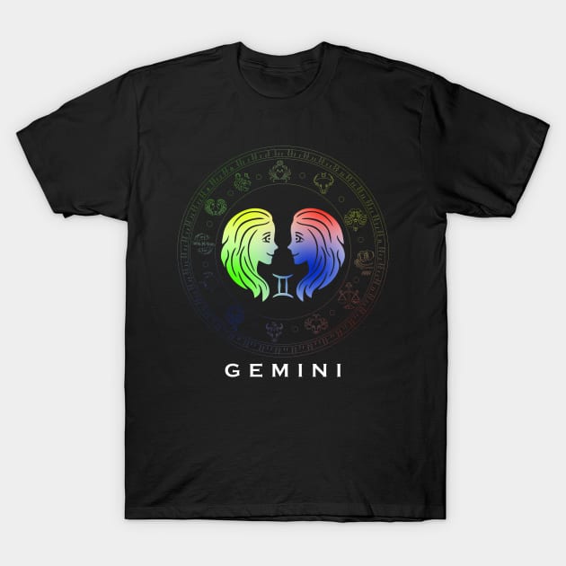 Zodiac sign Gemini T-shirt T-Shirt by Emotiondesign